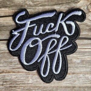 F Off Hilarious Script Punk Rock 90'S Embroidered Iron on Patch